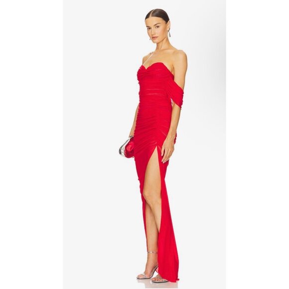 Nookie Dita Mesh Gown In Red - Picture 3 of 7